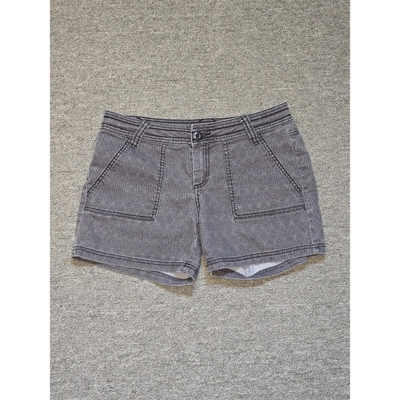 Prana Pants - Prana Denim Shorts Womens SIZE 4 Tess Gray Diamond Lightweight Organic Cotton
